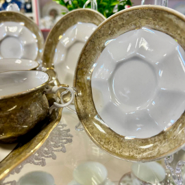 Кофейный набор Коростенского ФЗ 1960-91гг. Тонкий фарфор, крытье, позолота. 90мл. Цена за 14пр. Картинка 2